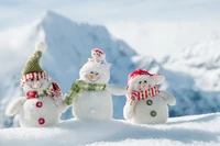 Bonhommes de Neige Joyeux Célébrant les Festivités d'Hiver