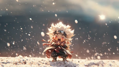 jiraiya, chibi, naruto, arte de ia, ai art