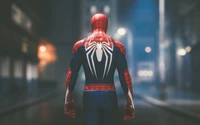 Figura de ação do Homem-Aranha em ambiente urbano