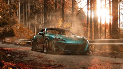 Toyota 86 Sports Car on a Scenic Forest Road