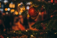 Ornement de Noël festif avec des lumières de vacances chaleureuses