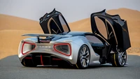 Lotus Supercar with Iconic Butterfly Doors on Desert Road