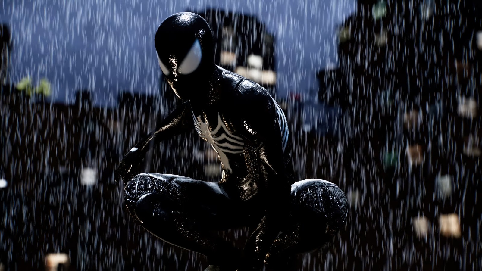 Spider-man sous la pluie (marvel spider man 2, marvels spider man 2, jeu vidéo, marvel, spider man)