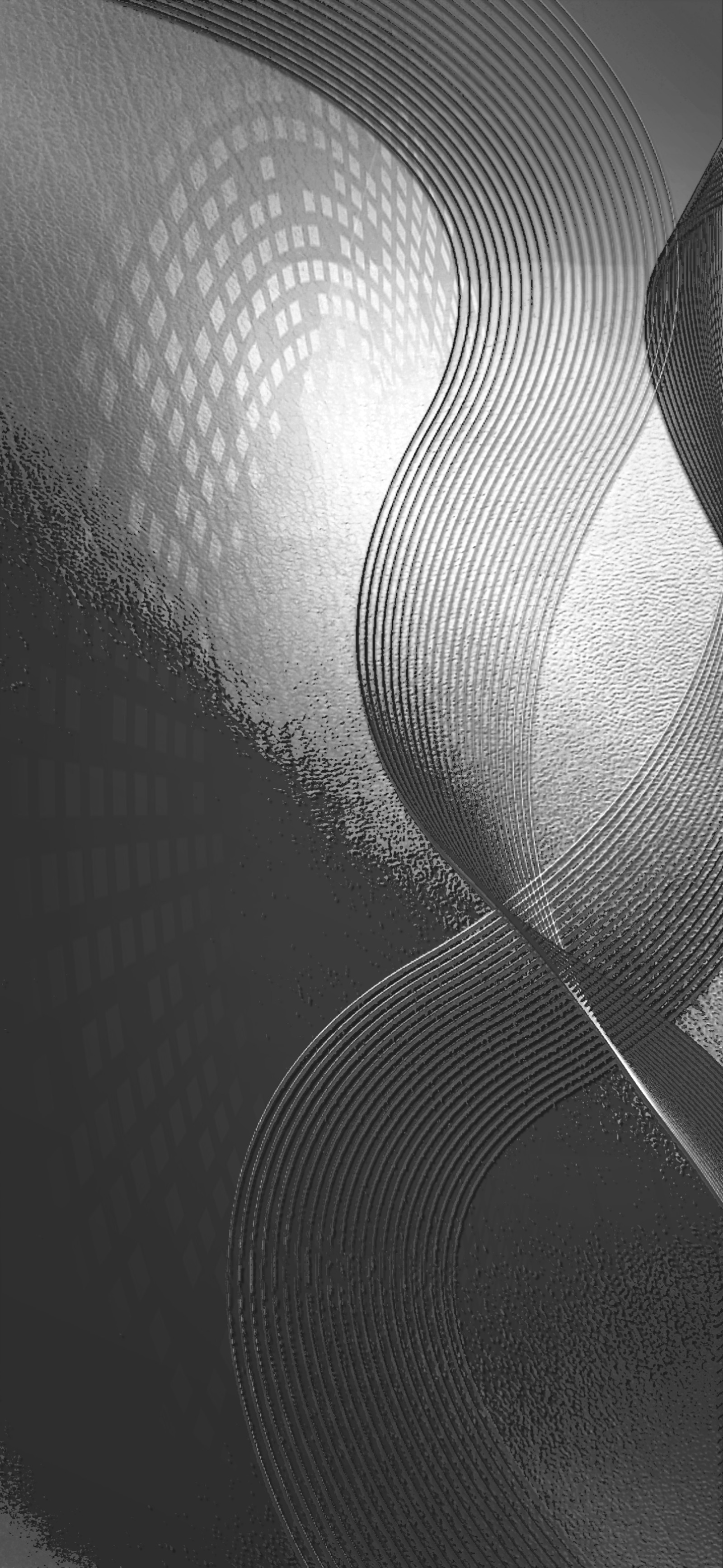 A close up of a black and white photo of a piece of luggage (black and white, pattern, monochrome, style, grey)