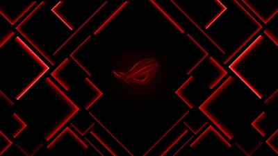 Красная окружающая подсветка с логотипом Asus ROG на темном фоне