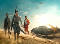 Aventura épica em uma galáxia muito distante: Rey, Finn e Poe se unem