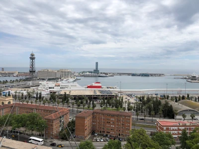 Frente urbano al agua: Una vista panorámica de una metrópoli vibrante