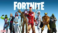 fortnite, season 4, nexus war, marvel superheroes, crossover wallpaper