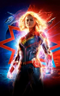 Captain Marvel: Carol Danvers in elektrischen Blau und Magenta Kraft