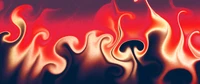 Abstract Dance of Flames: A Fusion of Organic Forms and Fiery Hues