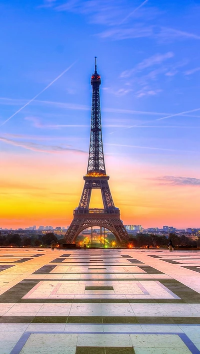 eiffel, paris, sky, tower