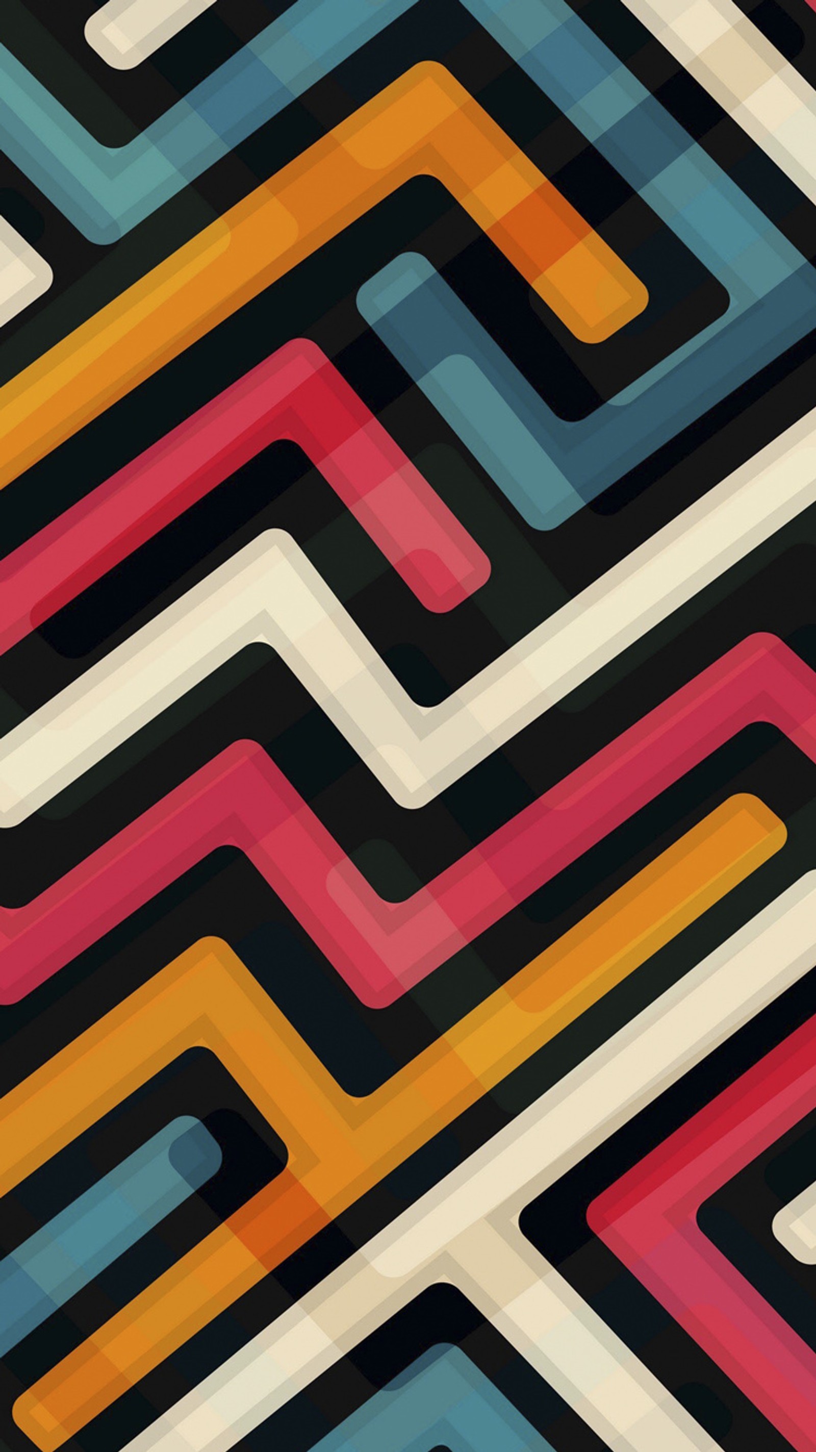 A close up of a colorful pattern with a black background (colors, design, draw)