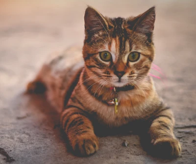 Adorable Tabby-Kätzchen mit auffälligen grünen Augen