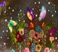 butterflies, flowers wallpaper