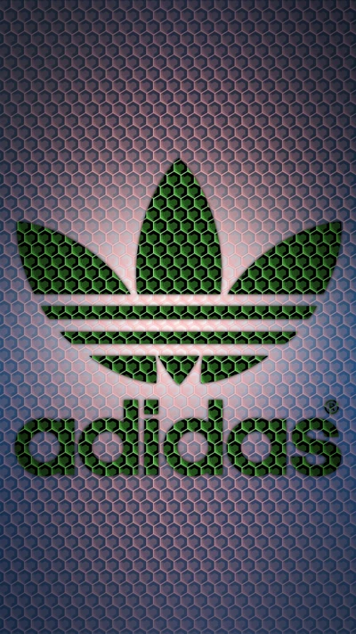 Logo de Adidas con fondo de textura de panal