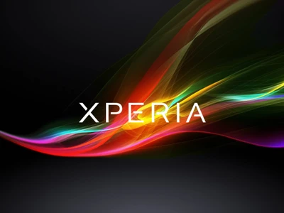 Lebendige abstrakte Wellen mit Xperia-Branding