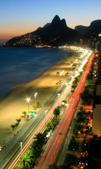 playa, noche