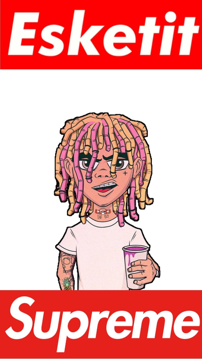 Близкий план мультфильма человека с дредами (наличные, лил памп, lil pump)