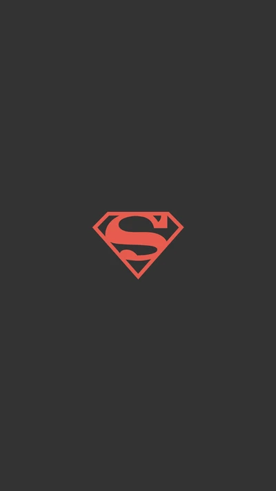 Rotes Superman-Emblem auf dunklem Hintergrund.