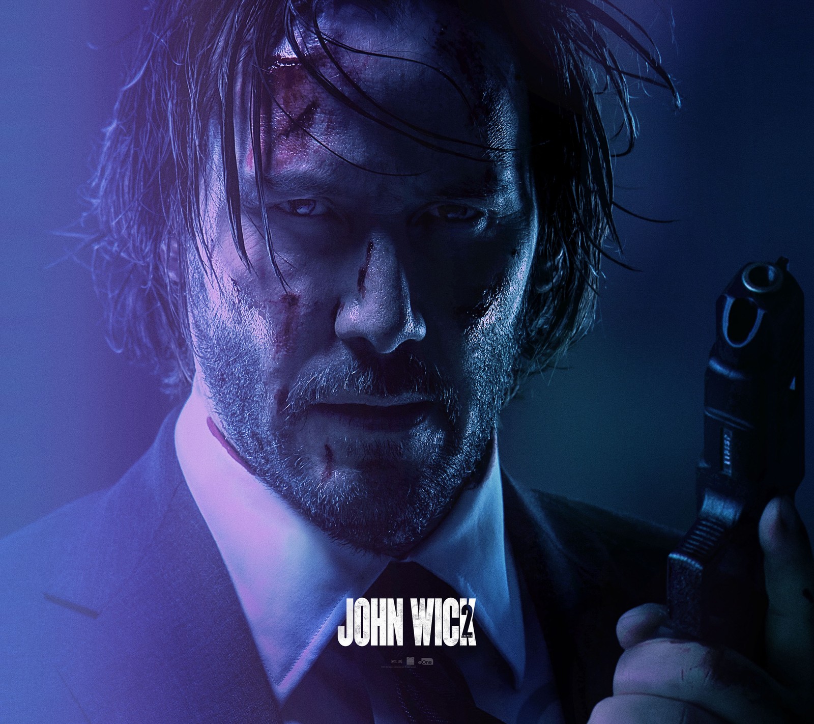 Una imagen borrosa de un hombre con un arma en un traje (acción, asesino, john, john wick, johnwick)