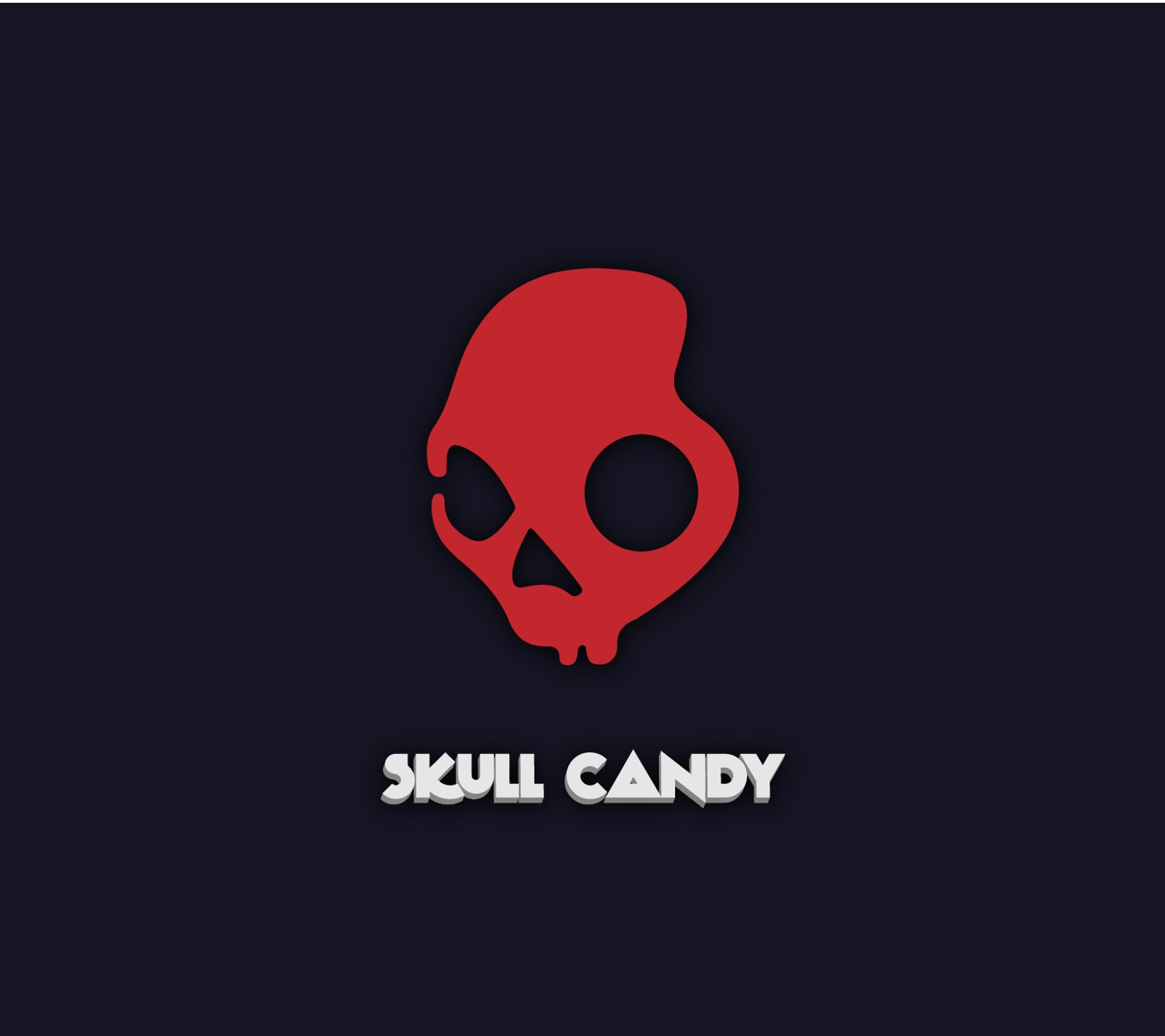 Logo skull candy sur un fond sombre (beats, bonbons, tête, logo, logos)