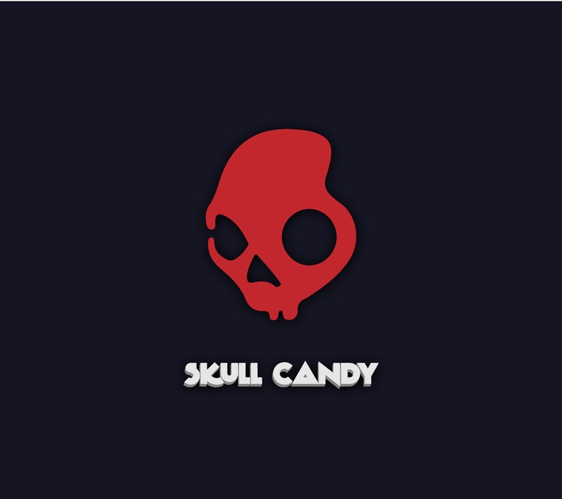 Логотип skull candy на темном фоне (биты, beats, конфета, голова, логотип)