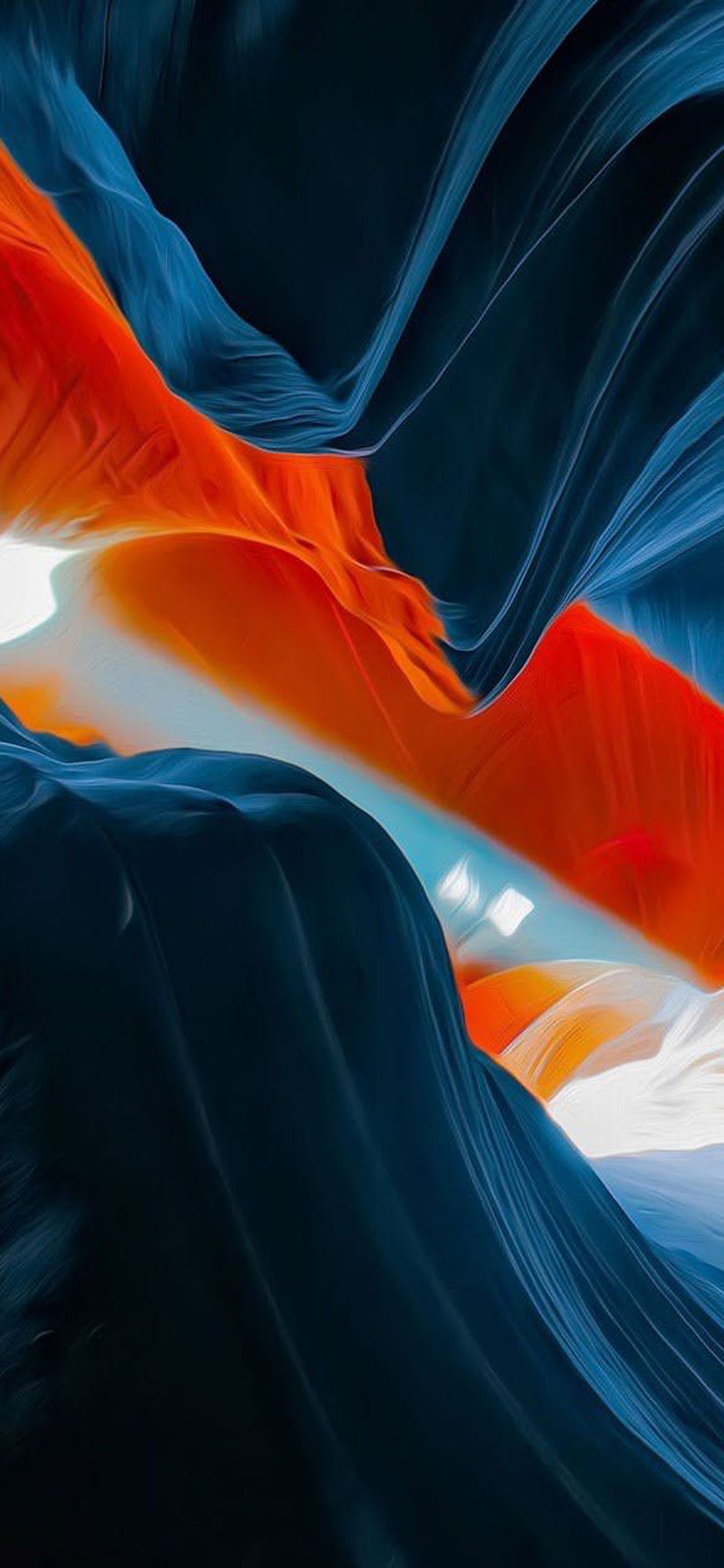 A close up of a red and blue abstract painting with a white light (canyons, hd, mix)