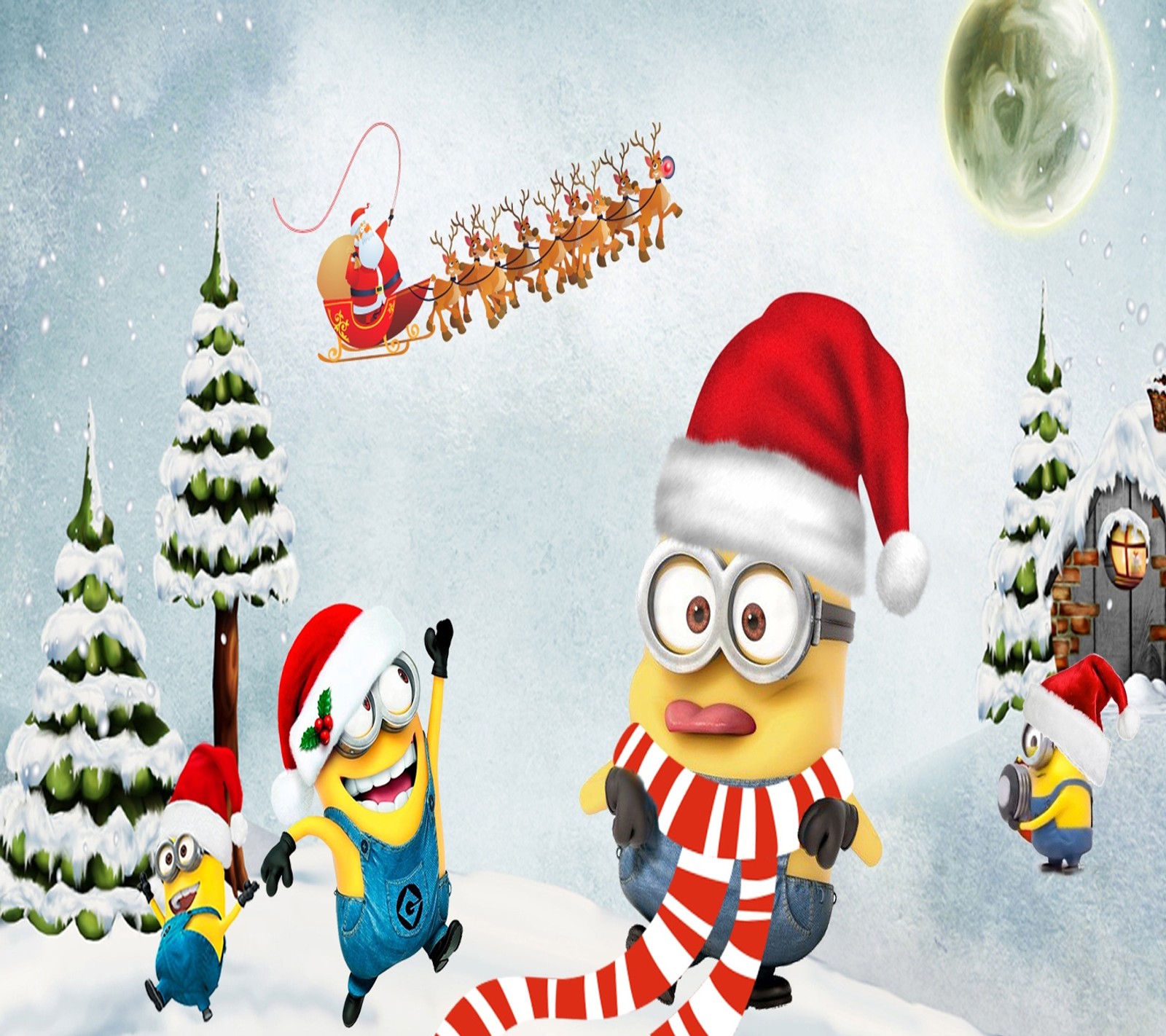 Fonds d'écran de noël des minions (noël, minions)