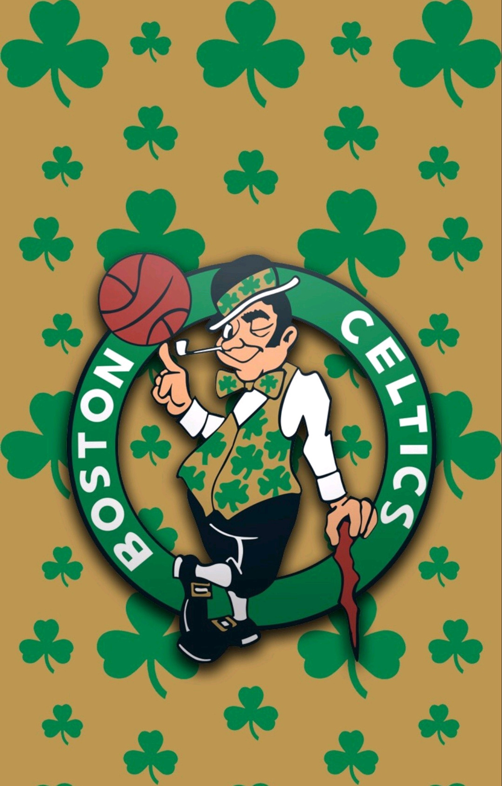 Logotipo do boston celtics com um homem segurando uma bola de basquete e uma bengala (basquetebol, boston, celtics, logotipo, nba)