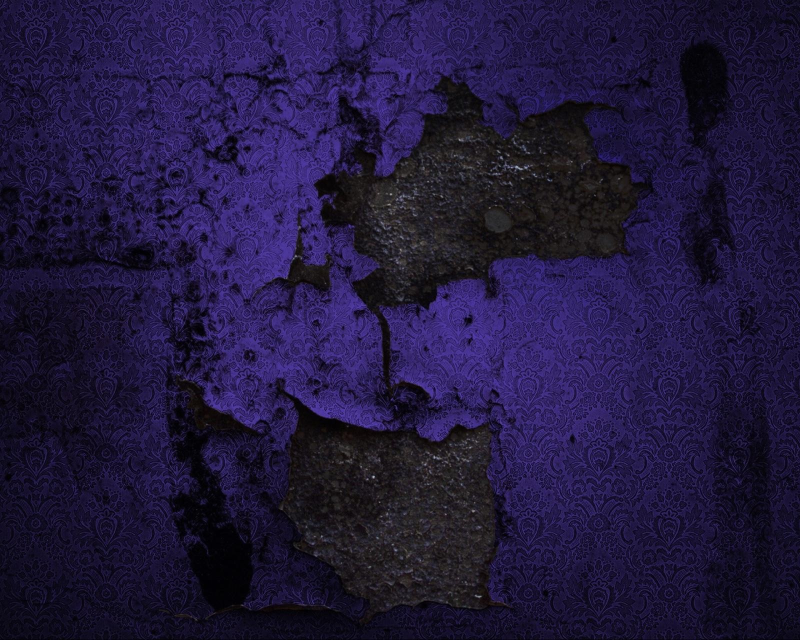 Arafed wall with peeling paint and a purple background (blue, wall)