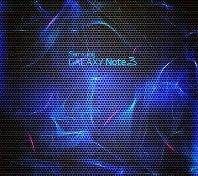 Logo de Samsung Galaxy Note 3 sobre un fondo vibrante inspirado en la galaxia