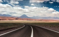 road, mountainous landforms, cloud, highway, highland wallpaper