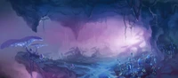 Enchanted Ice Cave: A Dark Fantasy Ecosystem of Glowing Mushrooms