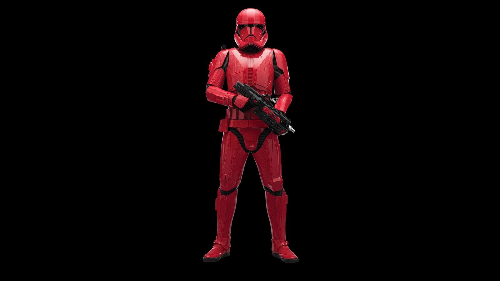 Um close em uma figura de brinquedo de um trooper sith de star wars (star wars a ascensão skywalker, star wars the rise of skywalker, 2019, filme, vermelho)