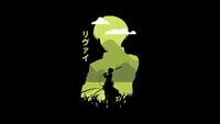 Silhouette minimaliste de Levi Ackerman sur un fond sombre