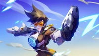 tracer, overwatch, video game wallpaper