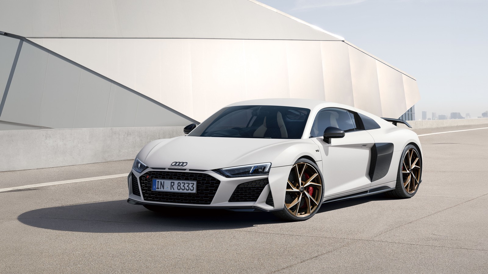 The audi r8 is a very sleek and modern looking car (audi r8 v10, coupe, japan, final edition, 5k)