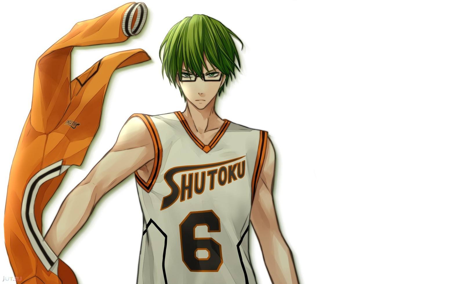 Nahaufnahme einer person in einem basketball-trikot (anime, kurokos basketball, illustration, tetsuya kuroko, fanart)