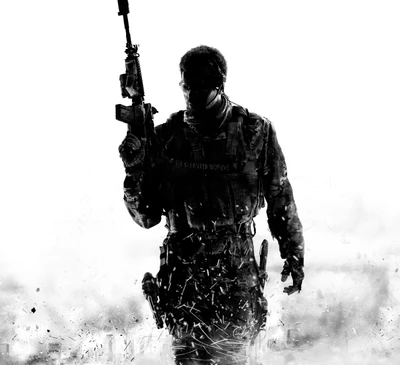 Silhouetted Soldier in Action: Call of Duty Modern Warfare 3