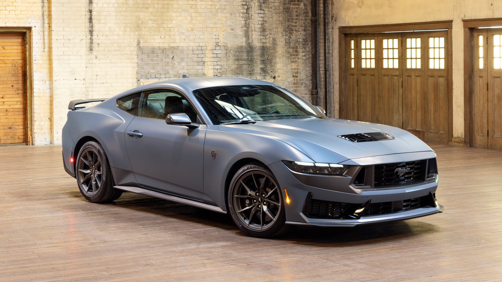 The new mustang gt350 is a very sleek looking car (ford mustang dark horse, matte, 2024, 5k, cars)