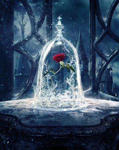 Enchanted Rose Under Glass - A Touch of Beauty and the Beast