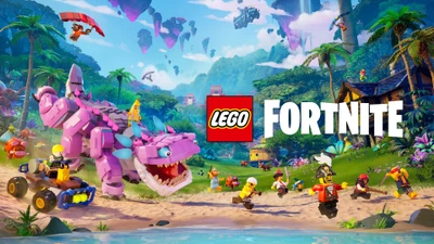 Яркое приключение LEGO Fortnite в тропическом пейзаже