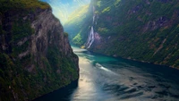 geiranger, fjord, nature, highland, cliff wallpaper