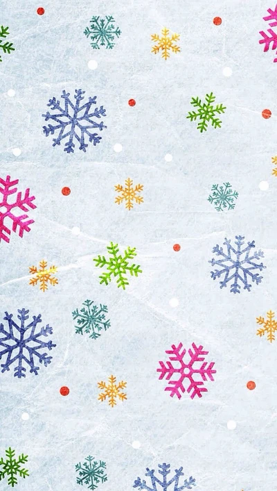 colorful, snowflakes