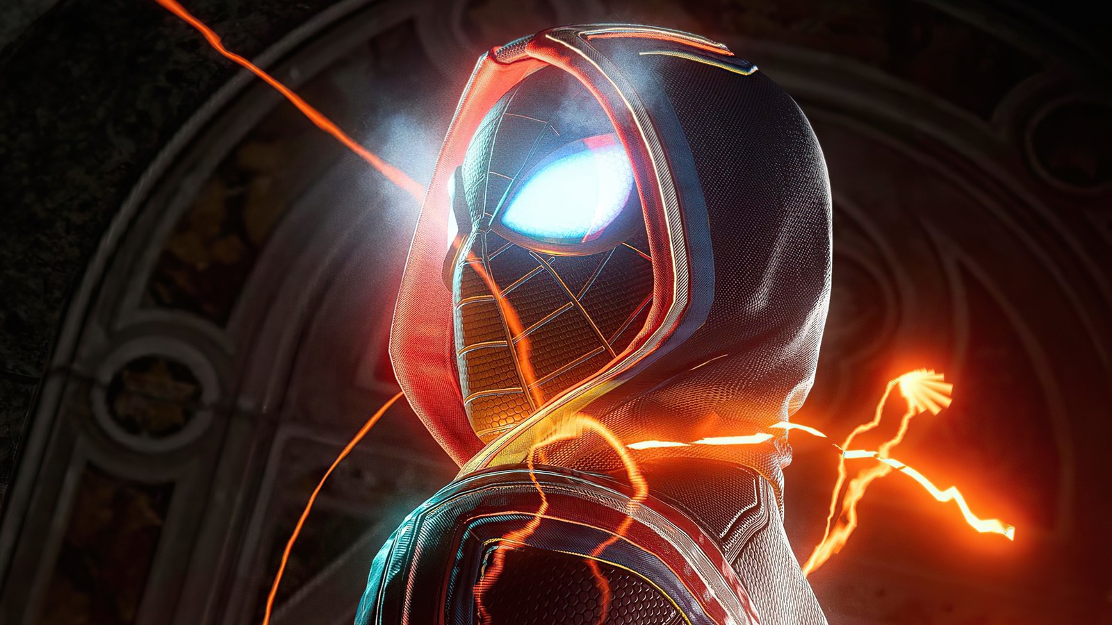 Скачать обои marvels spider man miles morales, фото режим, playstation 5, игры 2020, 2020 games