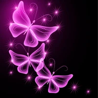 Abstract Purple Butterflies with Sparkling Accents