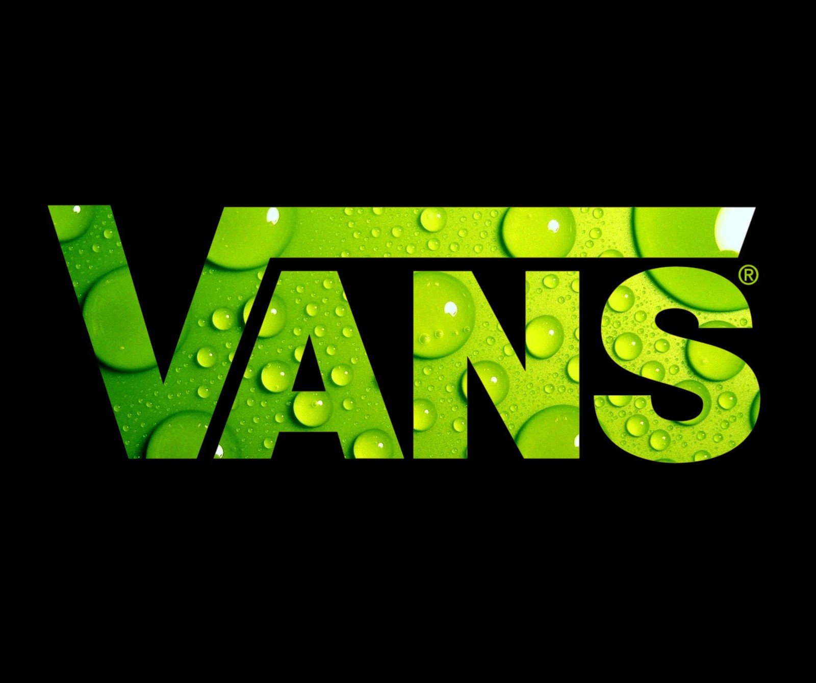 Logo vans avec des gouttes d'eau dessus (marque, vert, logo, vans)