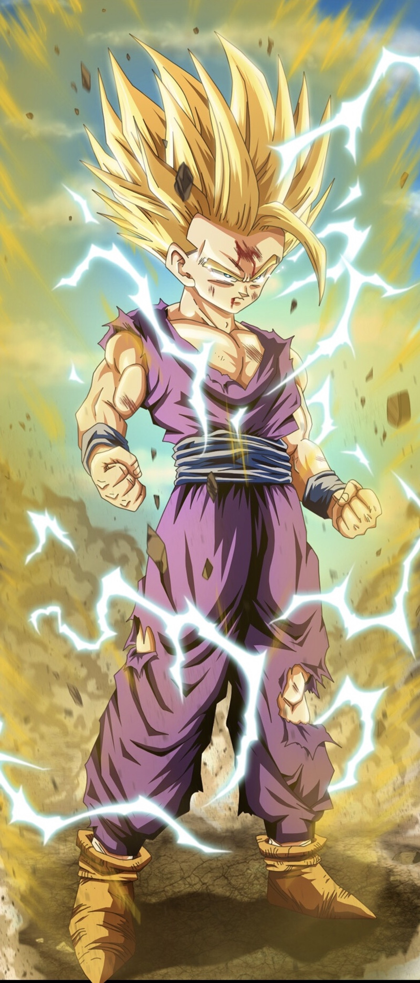 Descargar fondo de pantalla anime, dbz, gohan, ssj2, supersaiyajin