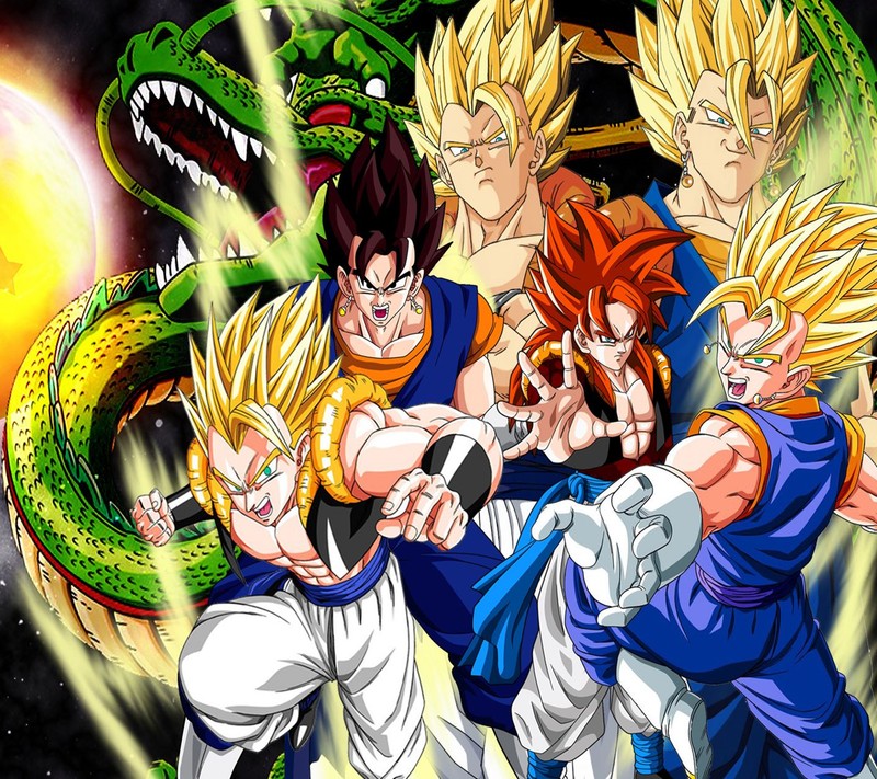 Обои dragon ball go go (dbz, dragon ball z, goku, вегито, vegito)