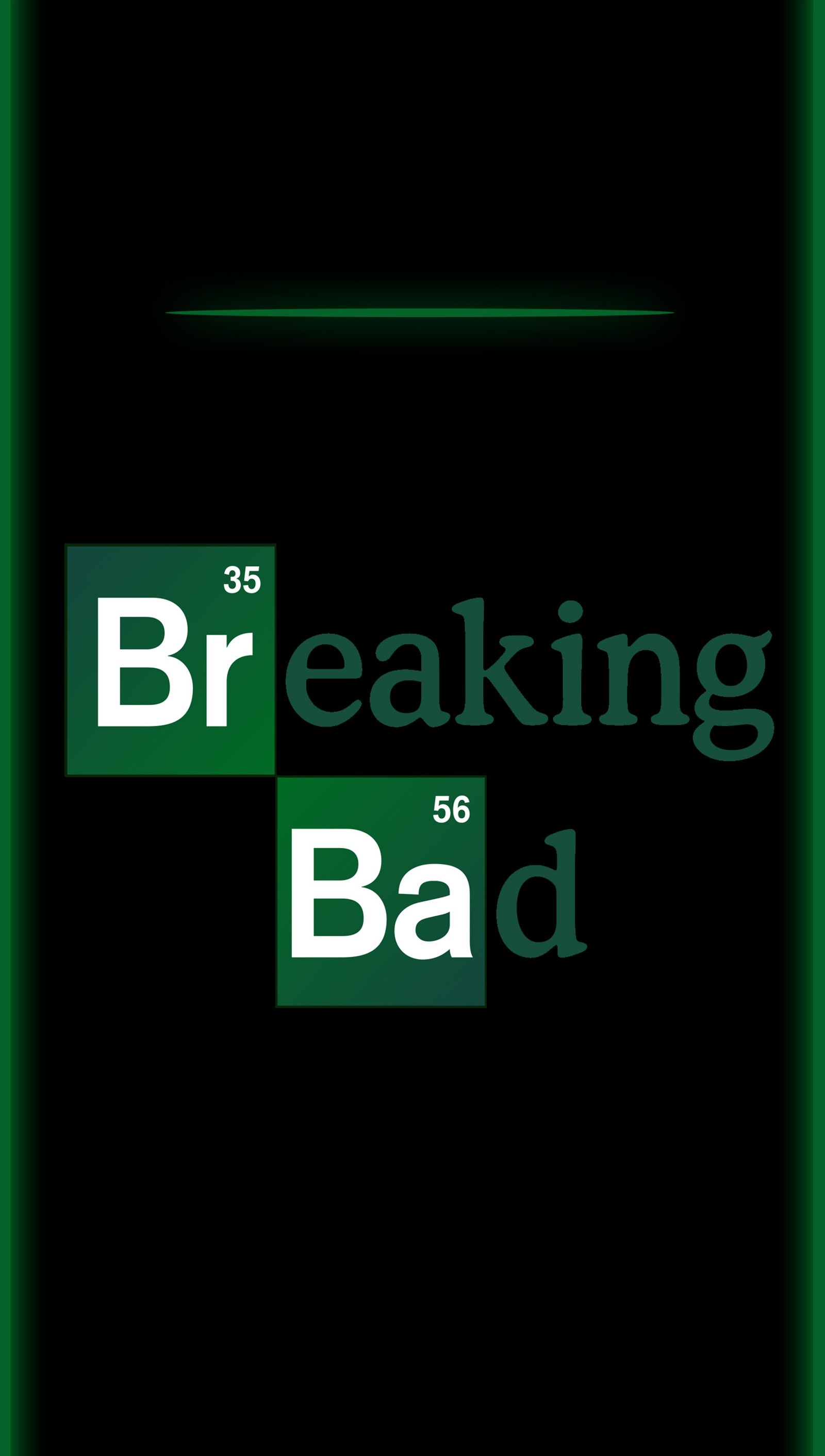 Nahaufnahme eines grünen und schwarzen posters mit der aufschrift 'breaking bad' (breaking bad, s7 edge)